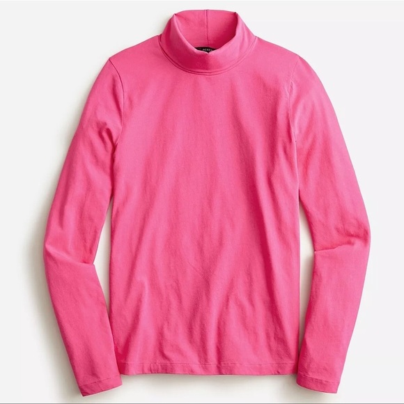 J Crew Cotton Tissue Turtleneck in Sweet Fuchsia Pink Size Medium - Picture 4 of 6